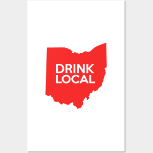 Ohio Drink Local OH Red Posters and Art